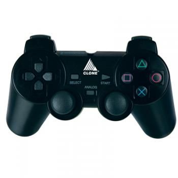 Joypad clone 6166 twin shock vibration 12 botões preto